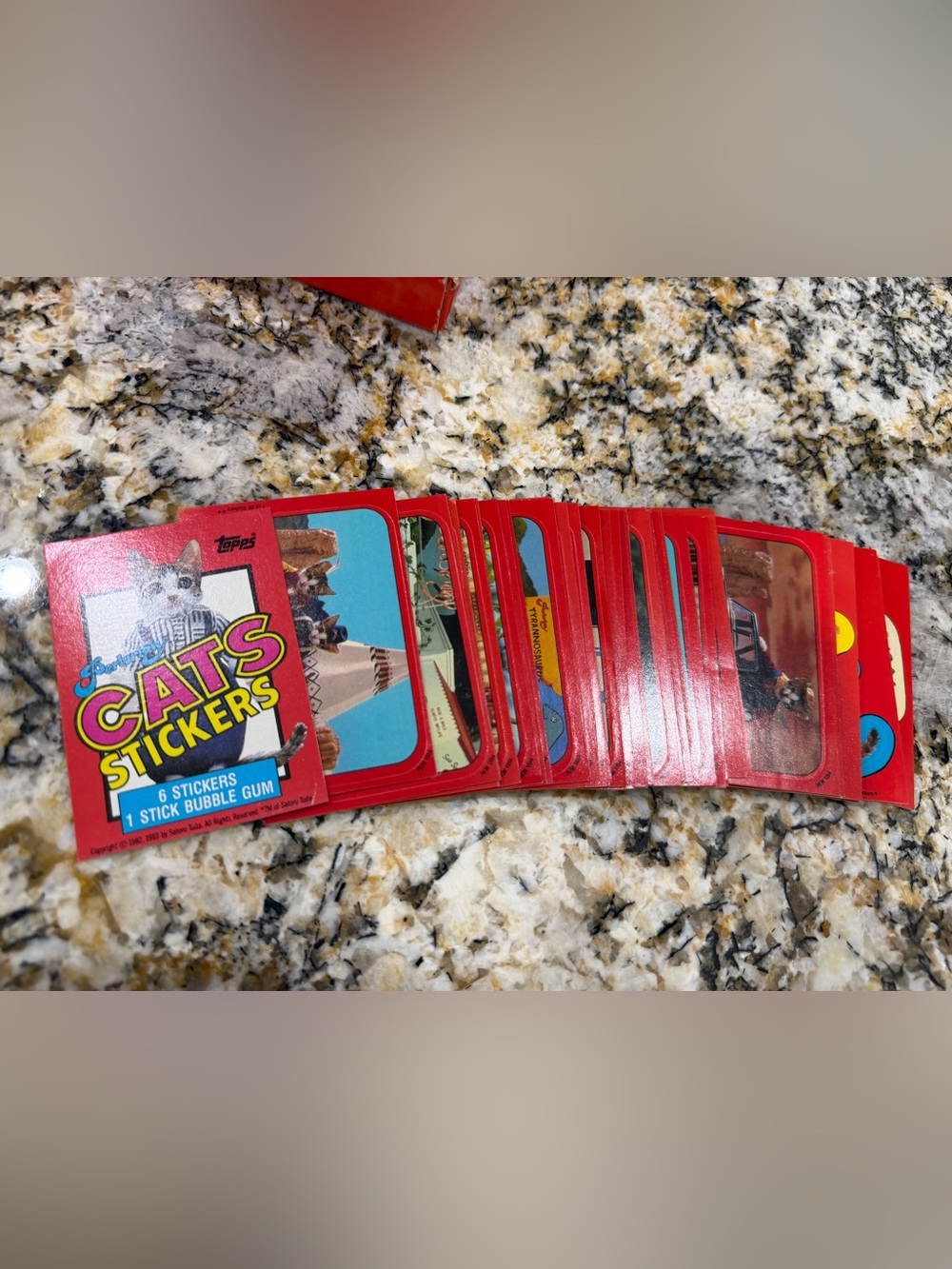Vintage Topps Perlorian Cat Sticker Trading Cards Complete Set